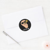 Ik speel met Ear Funny Music Pun Dark BG Ronde Sticker (Envelop)