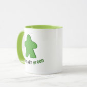 Ik speel met groene paren mok (Voorkant links)