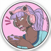 Ik speel naar Win Gamer Circle Vinyl Sticker (Voorkant)