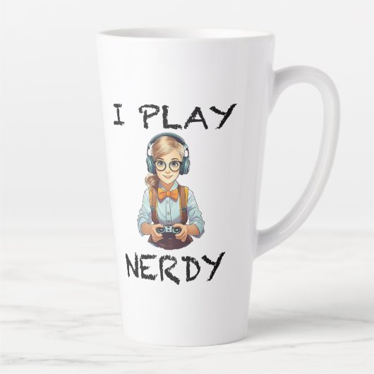 Ik speel nerdy gamer meisje latte mok (Rechts)