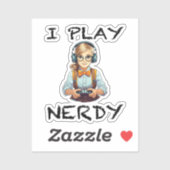 Ik speel nerdy gamer meisje sticker (Vel)
