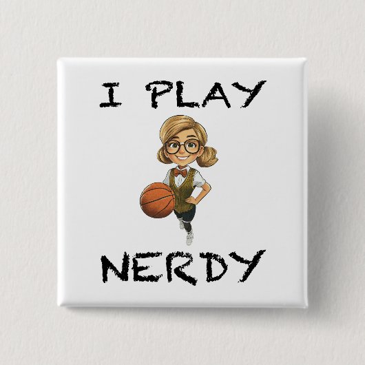 Ik speel Nerdy Vierkante Button 5,1 Cm (Voorkant)