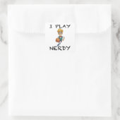 Ik speel Nerdy Vierkante Sticker (Tas)