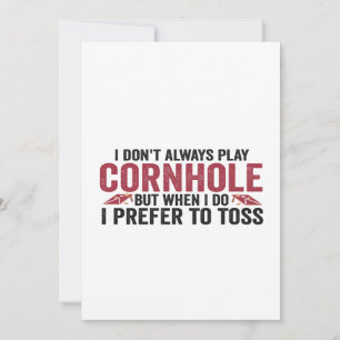 Ik speel niet altijd Cornhole, maar als ik Funny d Kaart