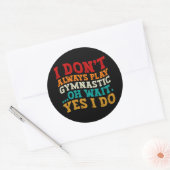 Ik speel niet altijd gymnastiek, wacht ja, dat doe ronde sticker (Envelop)