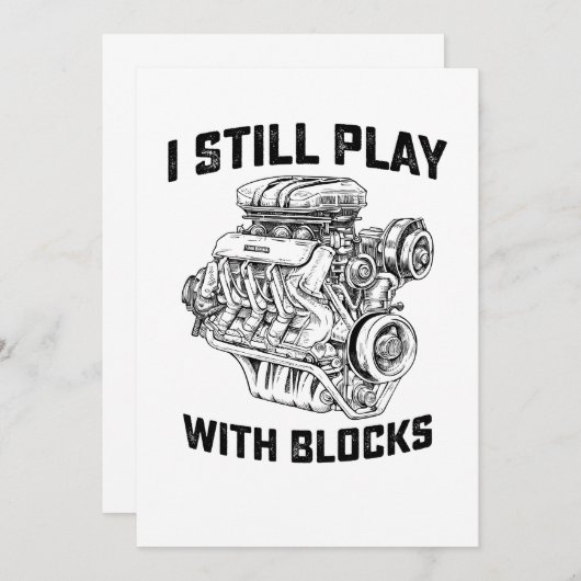 Ik speel nog steeds met autoklokken kaart (Voorkant / Achterkant)