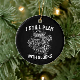 Ik Speel Nog Steeds Met Blokken Automonteur Keramisch Ornament