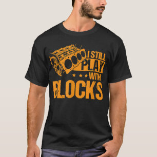 Ik speel nog steeds met blokretro-vintage t-shirt