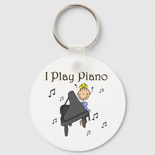 Ik speel Piano T-shirts en cadeautjes Sleutelhanger (Voorkant)
