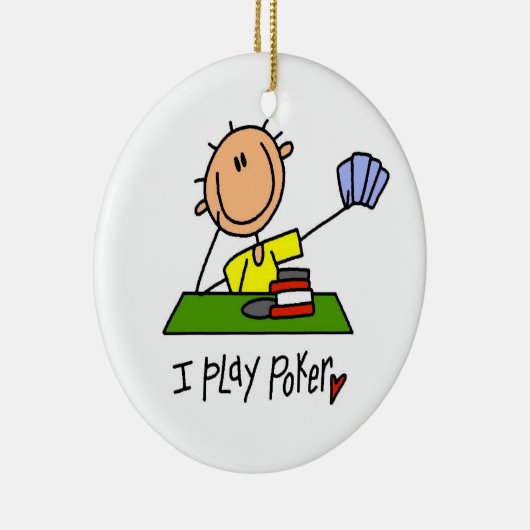Ik speel poker keramisch ornament (Rechts)