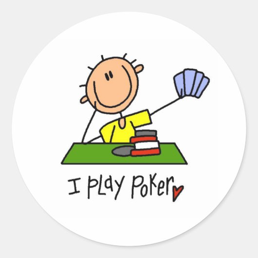Ik speel poker ronde sticker (Voorkant)