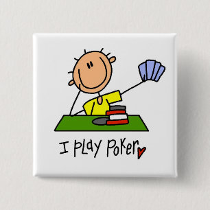 Ik speel poker Tshirts en cadeaus Vierkante Button 5,1 Cm
