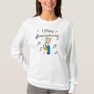 Ik Speel Saxofoon Stick Figure T-shirts en Cadeaus