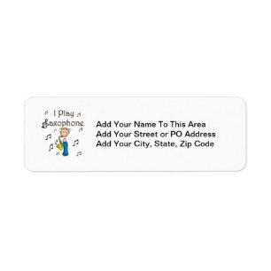 Ik Speel Saxofoon Stick Figure T-shirts en Cadeaus Etiket