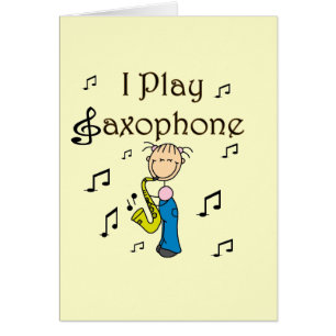 Ik speel Saxophone Stick Figuur T-shirts en cadeau