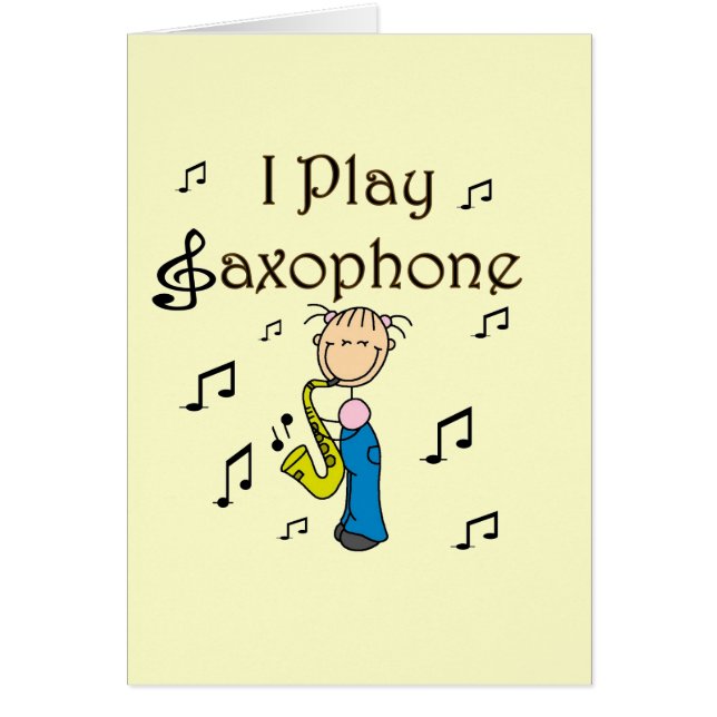 Ik speel Saxophone Stick Figuur T-shirts en cadeau (Voorkant)