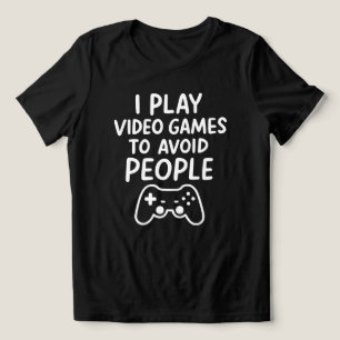 Ik speel videogames om mensen te vermijden Introve Tri-Blend Shirt