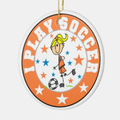 Ik speel voetbal T-shirts en cadeaus Keramisch Ornament (Links)