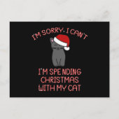 Ik spendeer Kerstmis met mijn kat grappig. Briefkaart (Voorkant)