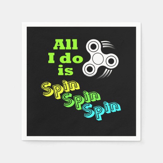 Ik spin alleen Fidget Spinner Servetten (Voorkant)