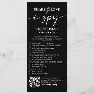 Ik spion bruiloft spel Deel de liefde foto scaveng Menu