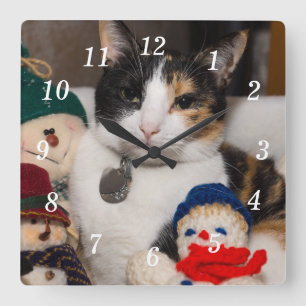 Ik spion een Calico wandklok Vierkante Klok