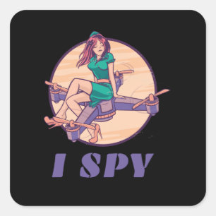 Ik Spioneer Spionage Drone Voor Meisjes Vierkante Sticker