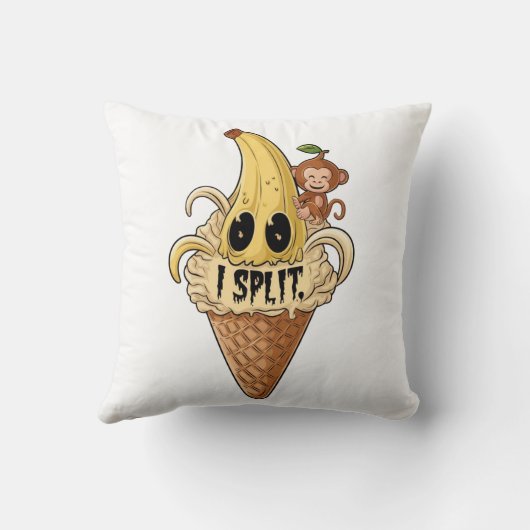 Ik spleet, schattige banaan ijskreet kussen (Achterkant)
