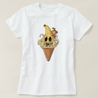 Ik spleet, schattige banaan ijskreet t-shirt