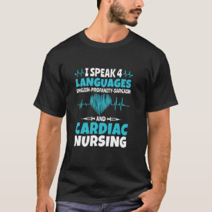 Ik spreek 4 talen Sonograaf Cardioloog Cardi T-shirt