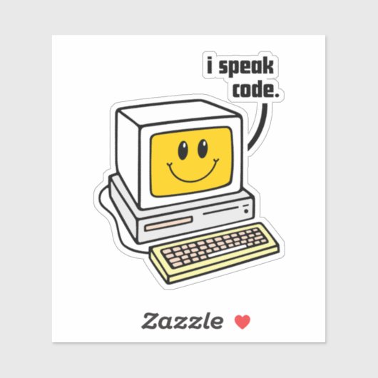 Ik spreek computercode sticker (Vel)