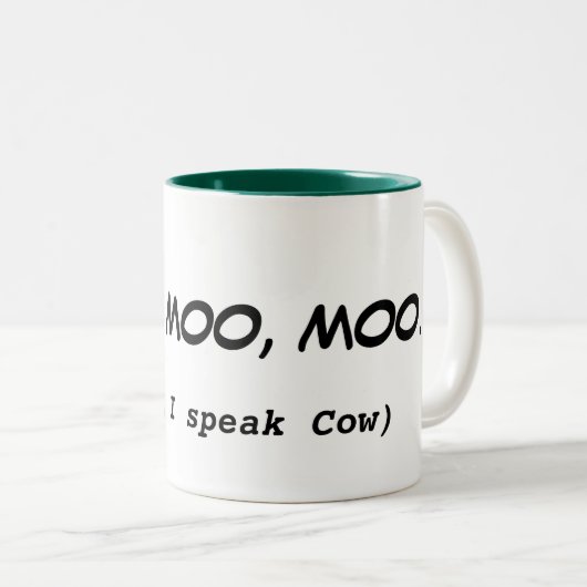 Ik spreek Cow Funny Quote Mok (Voorkant rechts)