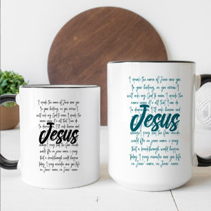 Ik spreek de naam Jezus over jou Christelijk Koffiemok