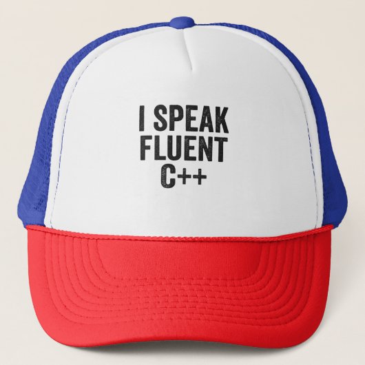 Ik spreek Fluent C++ Funny Coding Geek Programmer Trucker Pet (Voorkant)