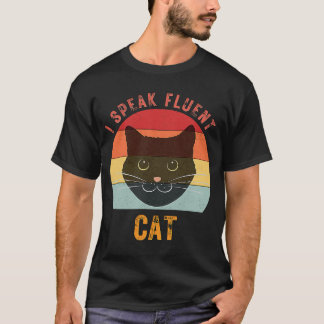 Ik spreek fluent Cat Cute retro 2 T-shirt