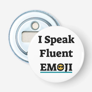 Ik spreek Fluent Emoji Button Flesopener