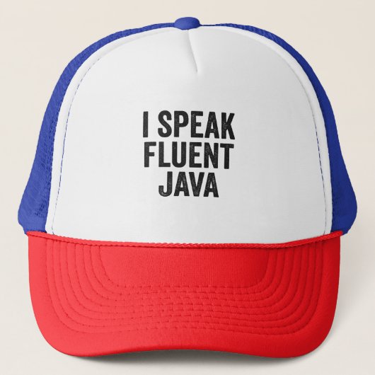 Ik spreek Fluent Java Funny Coding Geek Programmer Trucker Pet (Voorkant)