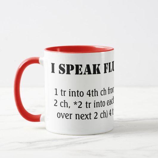 Ik spreek fluent krochet mok (Links)