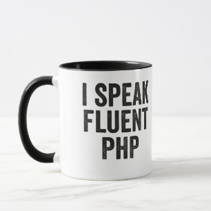 Ik spreek Fluent PHP Funny Coding Geek Programmer Mok