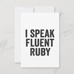 Ik spreek Fluent Ruby Funny Geek Programmeercoder Bedankkaart