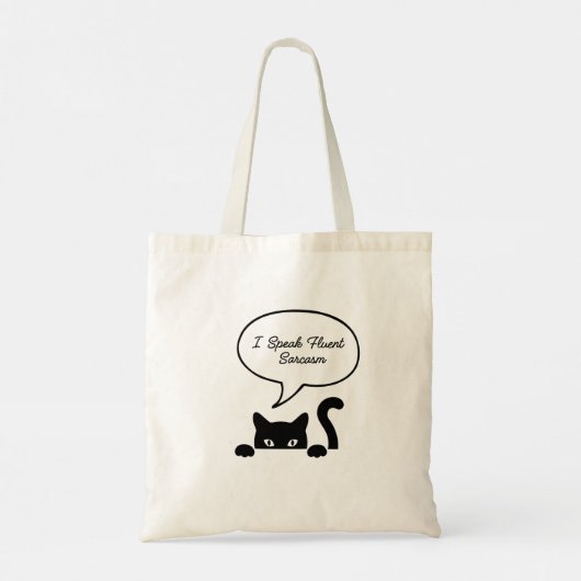 Ik spreek Fluent Sarcasm Funny Quote Tote Bag (Achterkant)