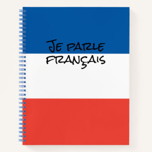 Ik spreek Frans met de kleuren van de Franse vlag Notitieboek