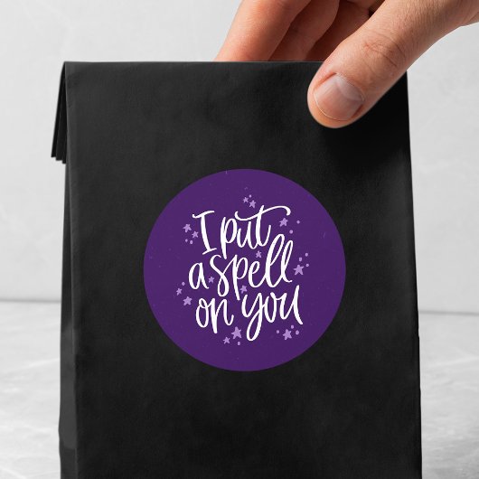 Ik spreek je Paarse Halloween Ronde Sticker