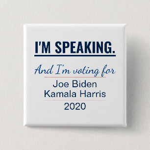 Ik spreek Kamala Harris Biden 2020 Verkiezingen Vierkante Button 5,1 Cm