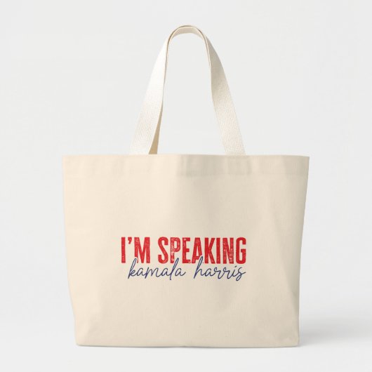 Ik spreek Kamala Harris Grote Tote Bag (Voorkant)