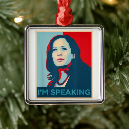 Ik spreek Kamala Harris Metalen Ornament (Boom)