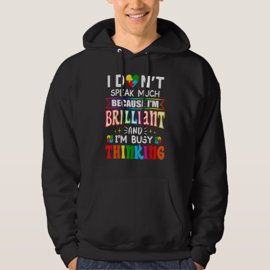 Ik spreek niet veel briljante Autisme Autistic Boy Hoodie (Voorkant)