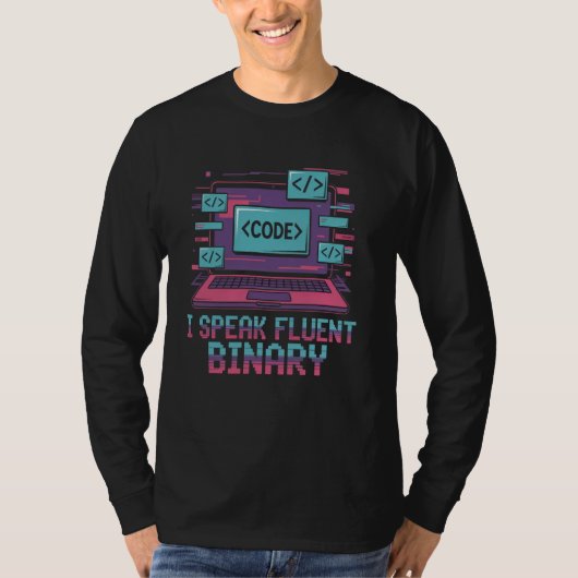 Ik spreek vloeiend binair grappige code programmeu t-shirt (Voorkant)