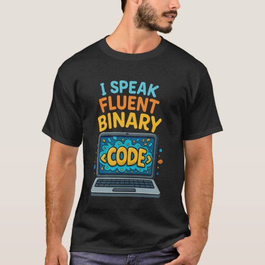 Ik spreek vloeiend binair grappige code programmeu t-shirt (Voorkant)