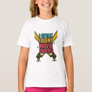Ik spreek vloeiend filmcitaten Neon Hollywood Kuns T-shirt